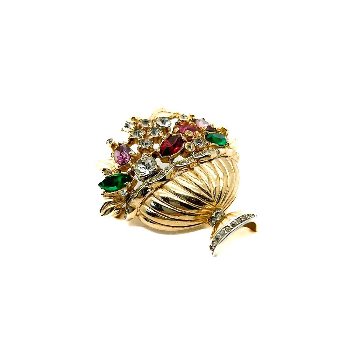Vintage Coro Giardinetti Paste Brooch 1950s For Sale 1