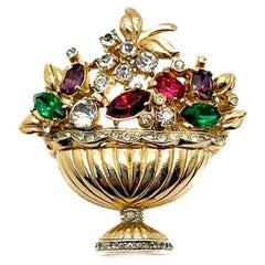 Vintage Coro Giardinetti Paste Brooch 1950s
