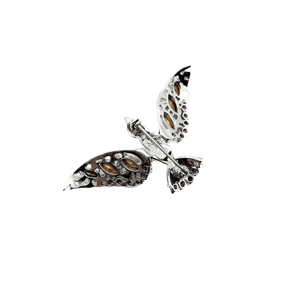 Vintage Coro Sterling Bird In Flight Brooch 1940s For Sale 1
