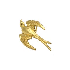 Vintage Coro Trio of Swallows In Flight Brooches 1940s