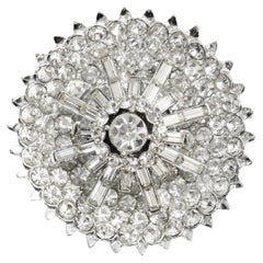 Vintage Corocraft Pave and Baguette with Round Brooch, circa 1960s