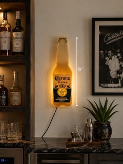 Vintage Corona Extra Illuminated Beer Bottle Advertising Wall Light, circa 1980s