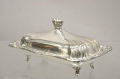 Vintage viktorianischer versilberter, glasierter Butterschalengriff mit Kronengriff aus Coronet