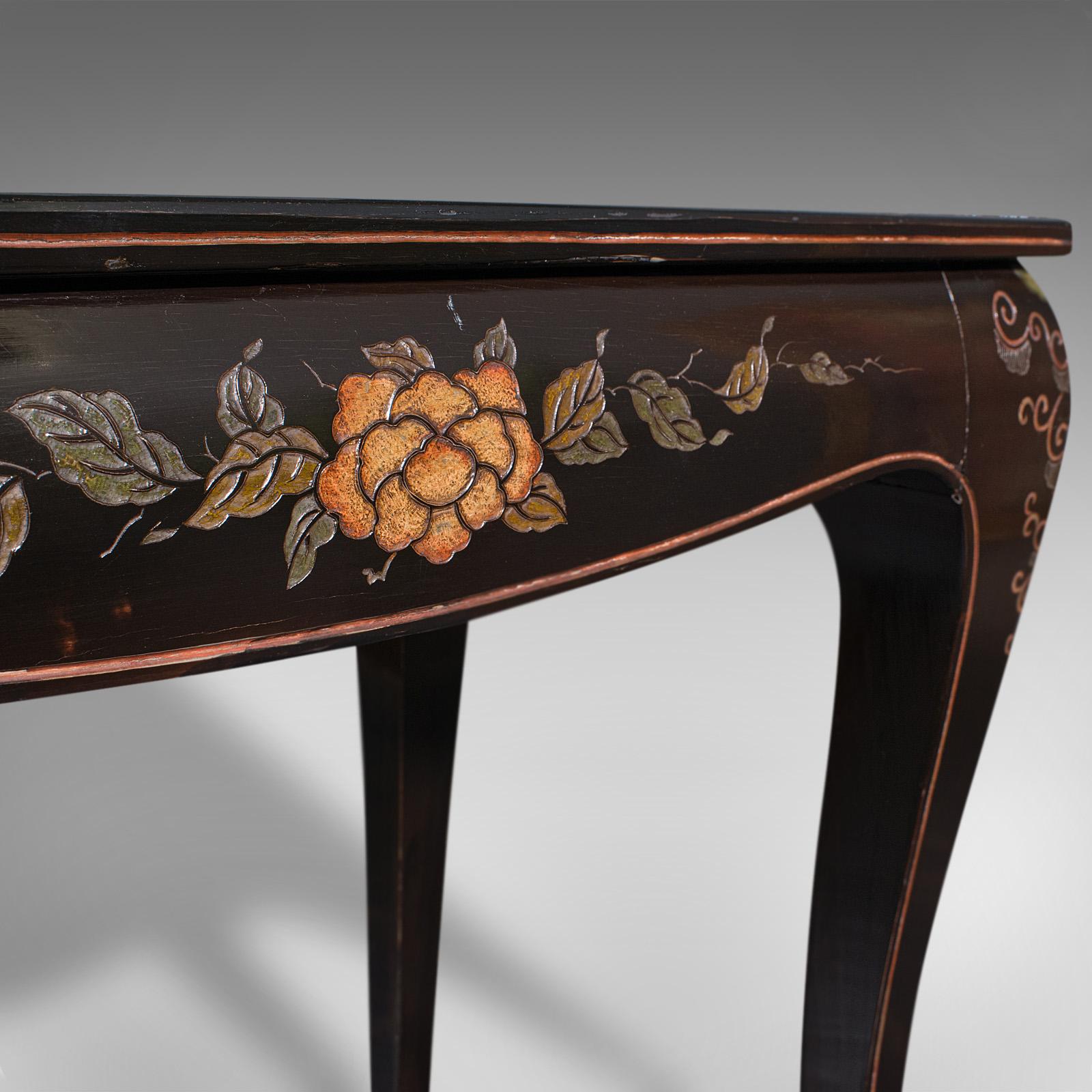 Vintage Correspondence Table, Anglo Chinese, Oak, Side, Desk, Japanned, Art Deco 5