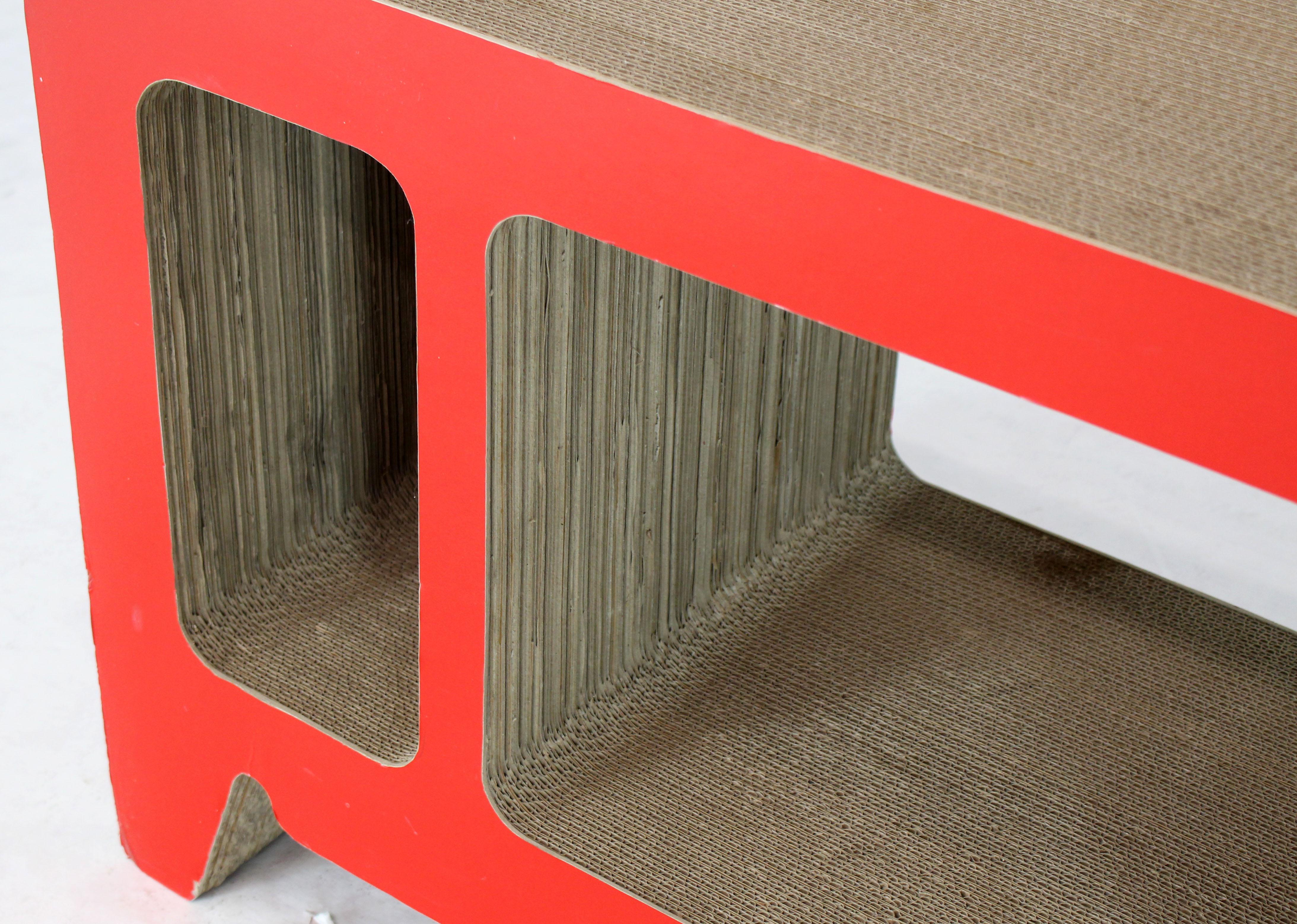 American Vintage Corrugated Cardboard Console Table