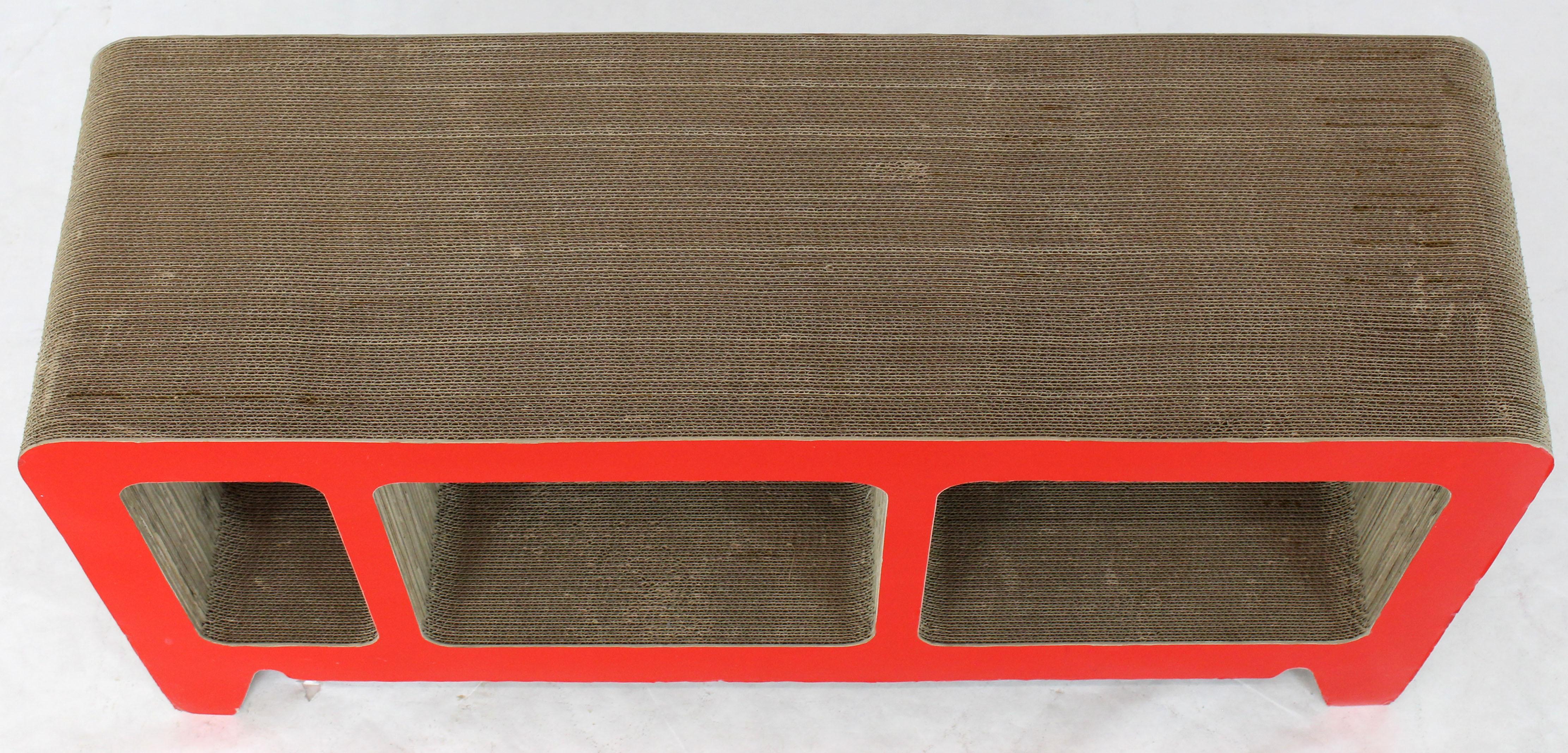 20th Century Vintage Corrugated Cardboard Console Table