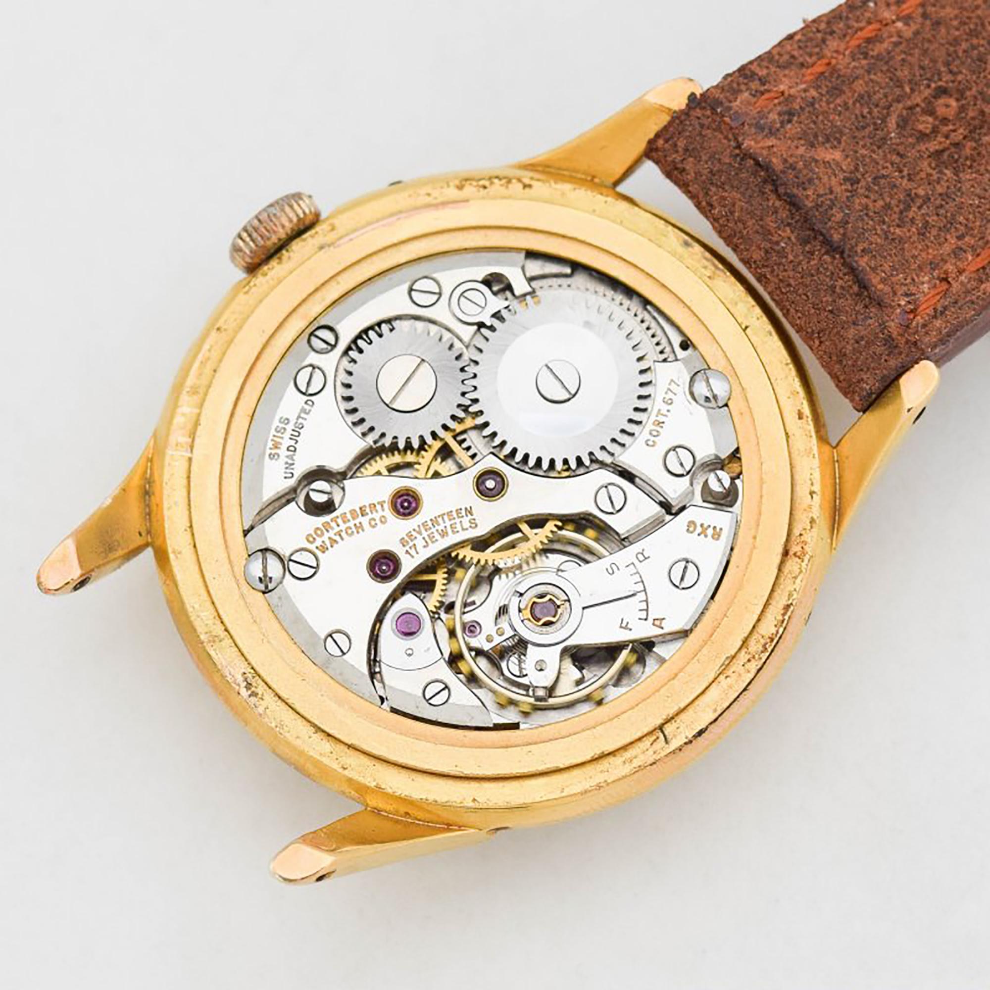 Vintage Cortebert Triple Date Moonphase Watch, 1940s For Sale 3