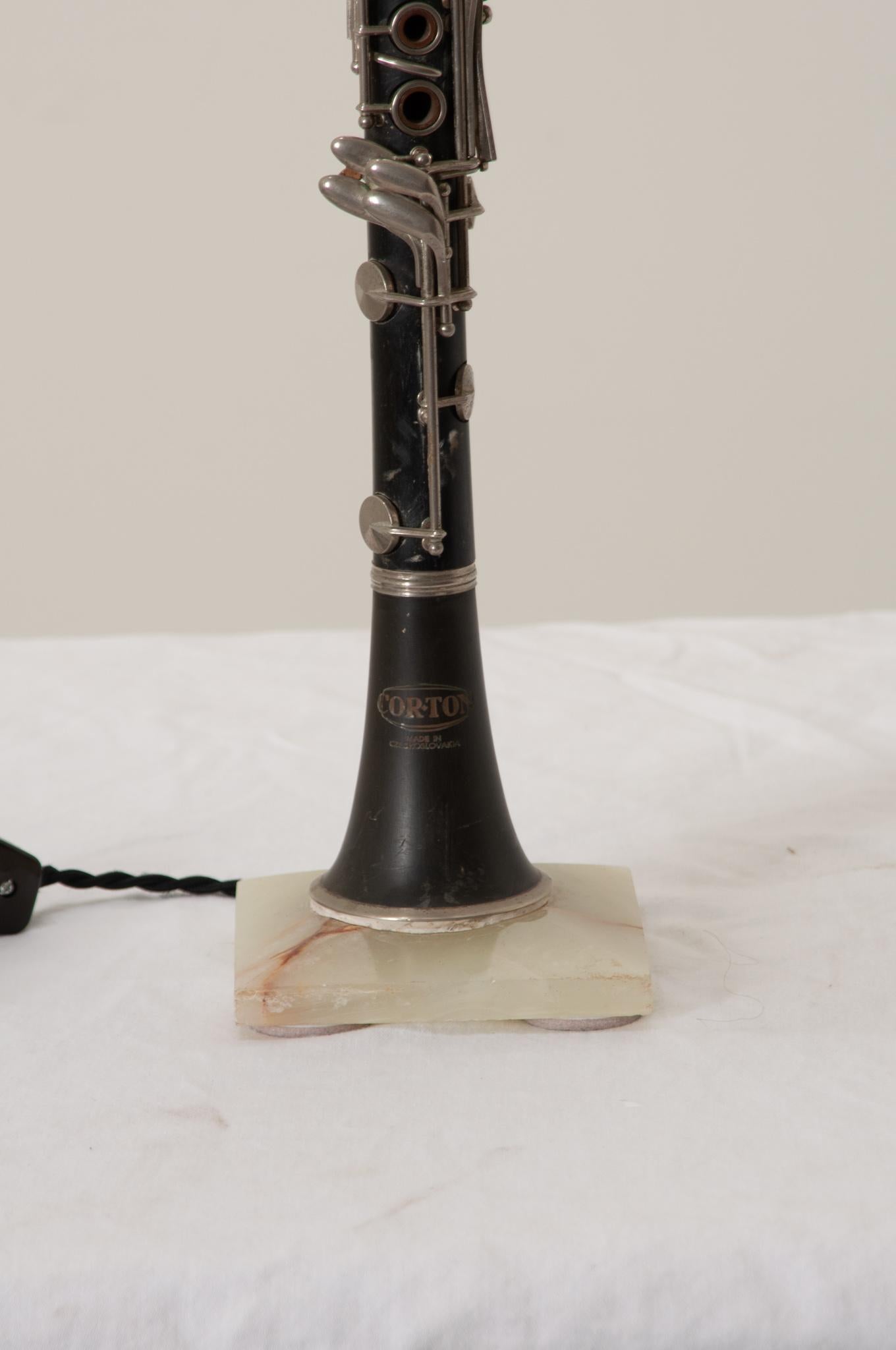 Czech Vintage Corton Clarinet Lamp For Sale