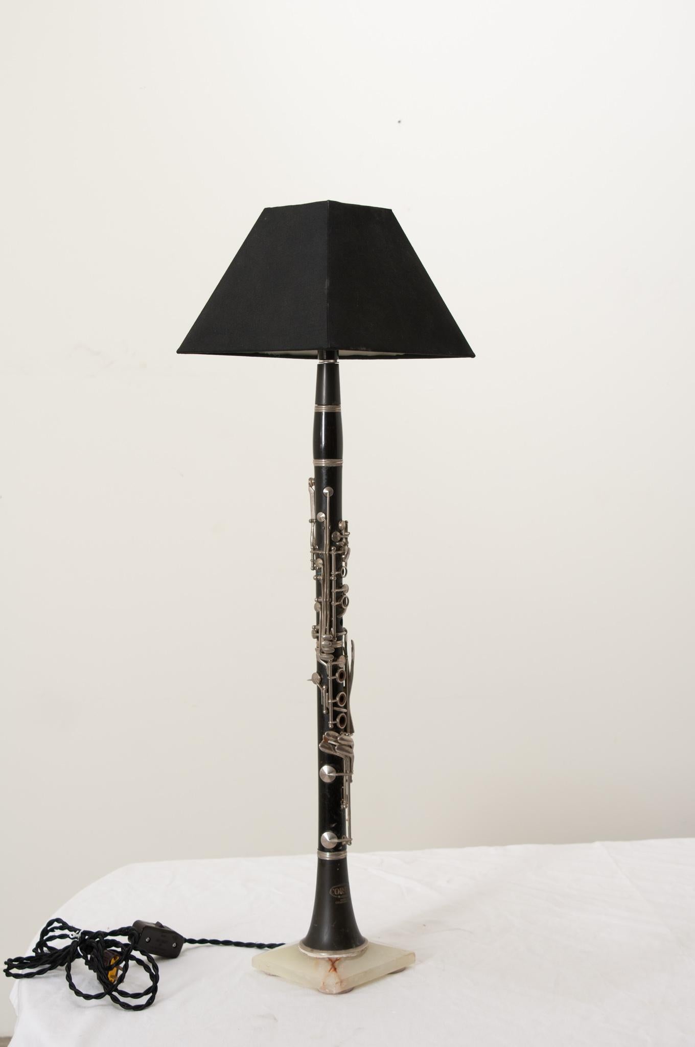 Metal Vintage Corton Clarinet Lamp For Sale