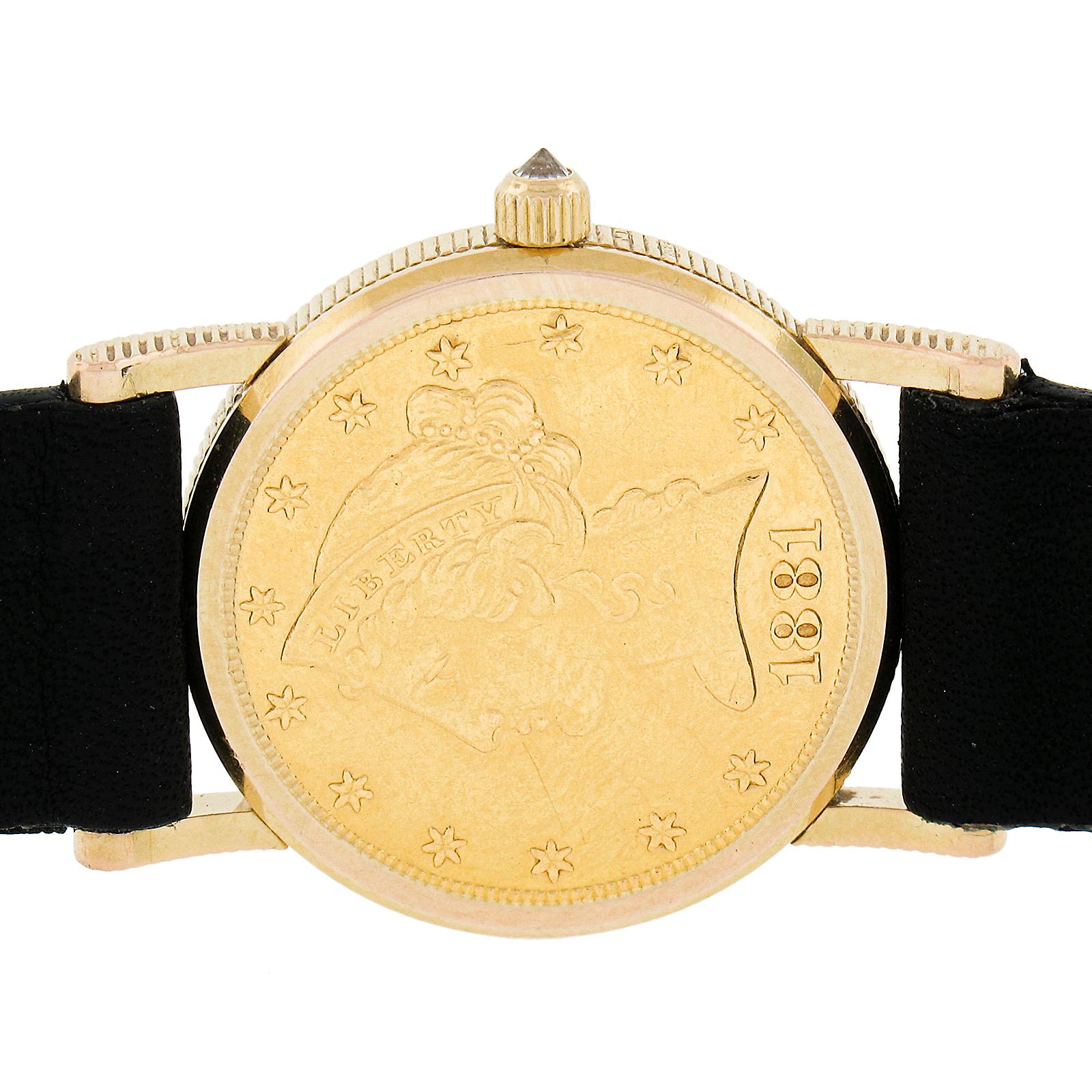 Orologio da polso al quarzo Corum d'epoca in oro giallo 18k 23mm Five 5 Dollar Coin in vendita 2