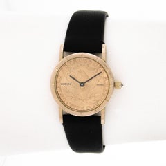 Vintage Corum 18k Yellow Gold 23mm Five $5 Dollar Coin Wrist Watch Ref. 122