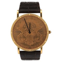 Vintage Corum 35mm Yellow Gold $20 Twenty Dollars 1904 Liberty Coin Quartz Watch