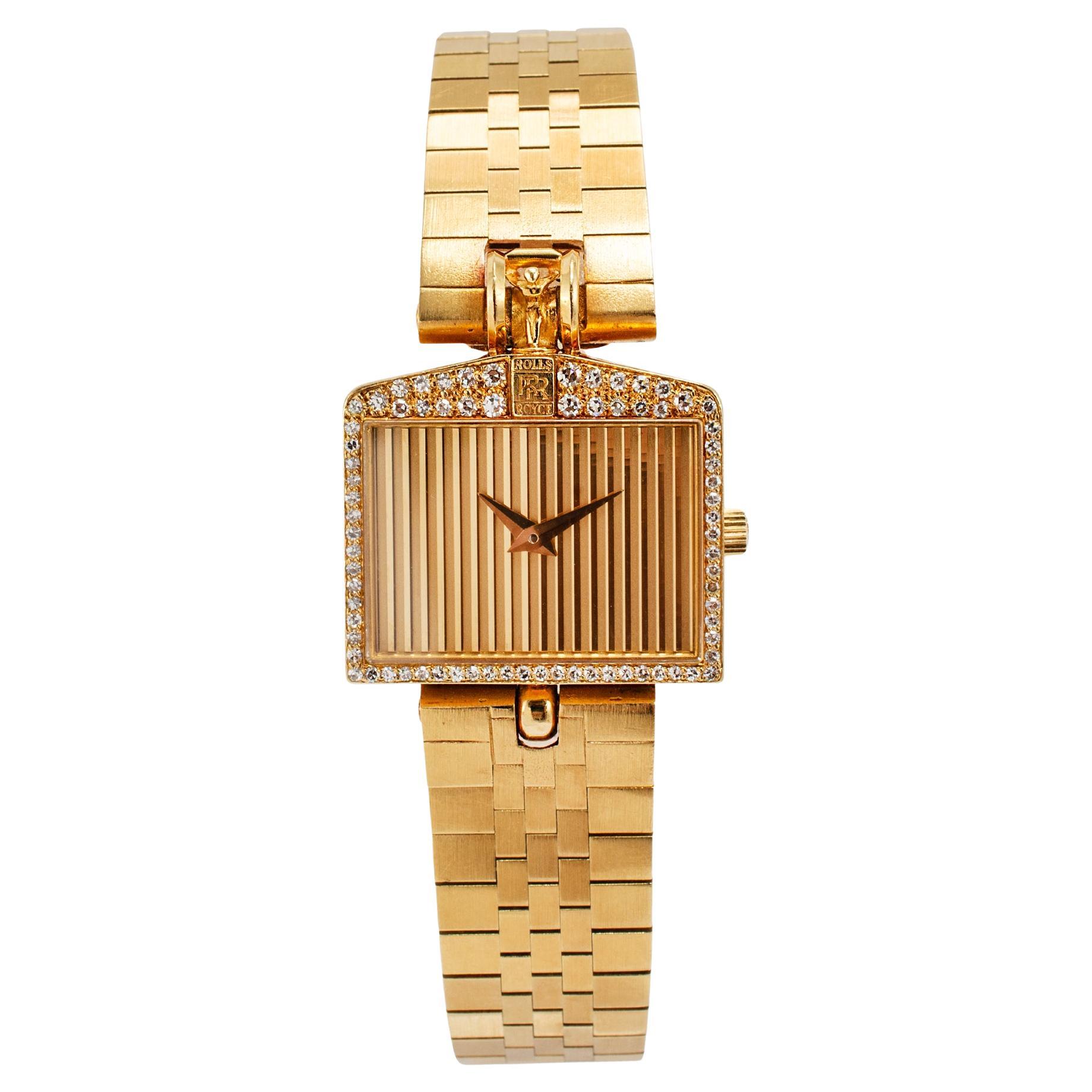 Orologio vintage Rolls Royce Spirit Ecstasy 22MM 47595h12 in oro 18 carati e diamanti