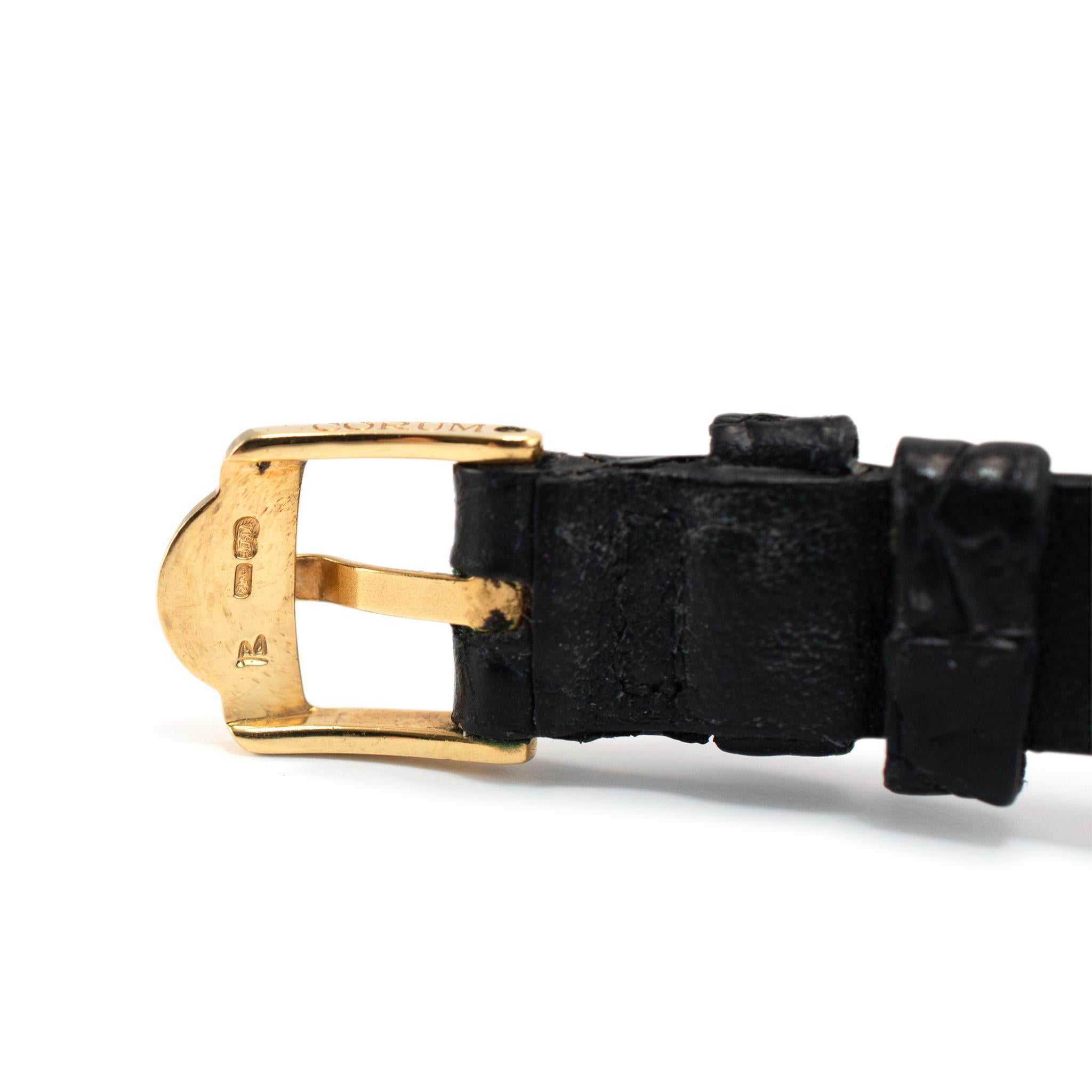 Reloj Vintage Corum Romulus Romvlvs 26MM 50.201.56 Cuarzo Oro Amarillo 18K en venta 3