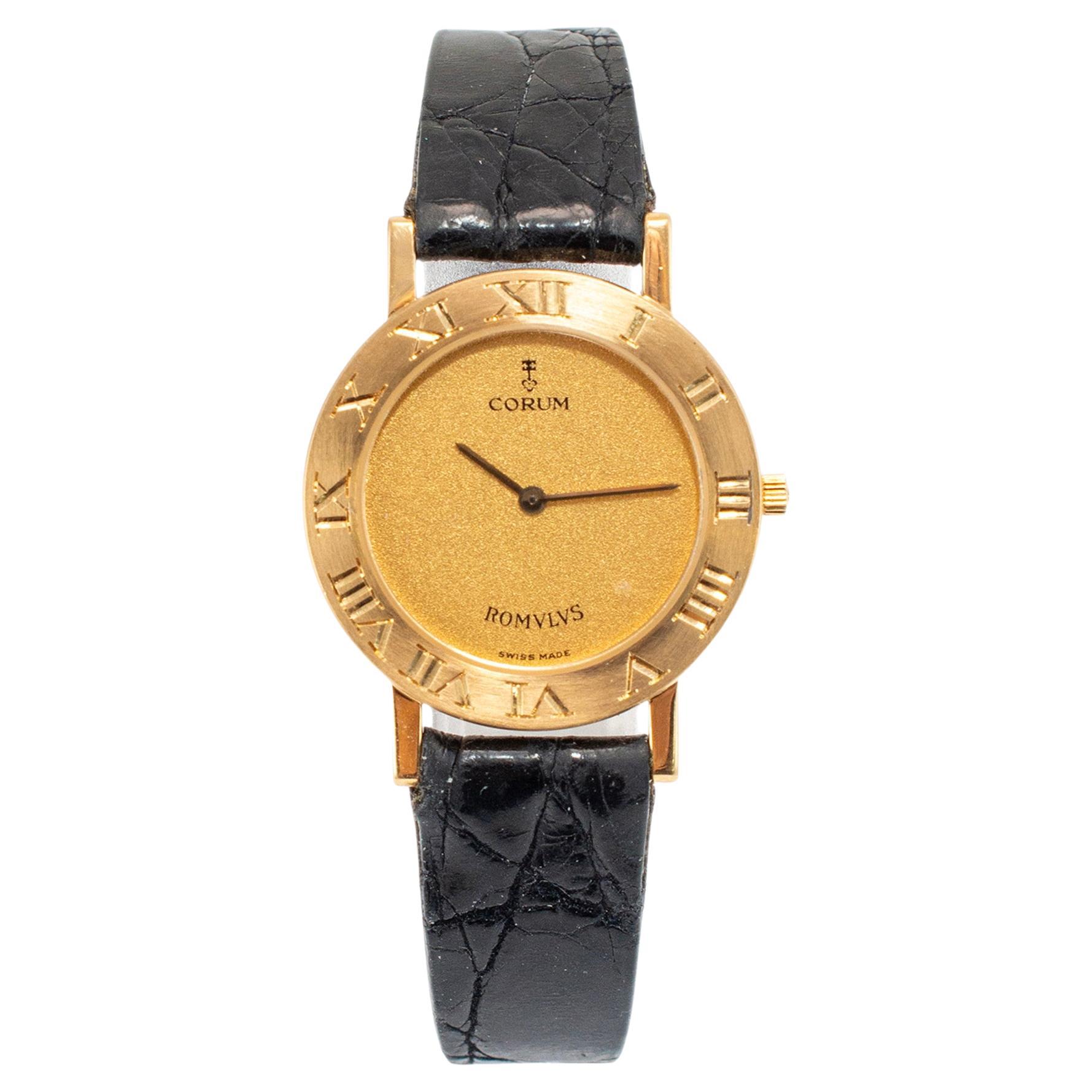 Orologio vintage Corum Romulus Romvlvs 26MM 50.201.56 Quarzo Oro Giallo 18K
