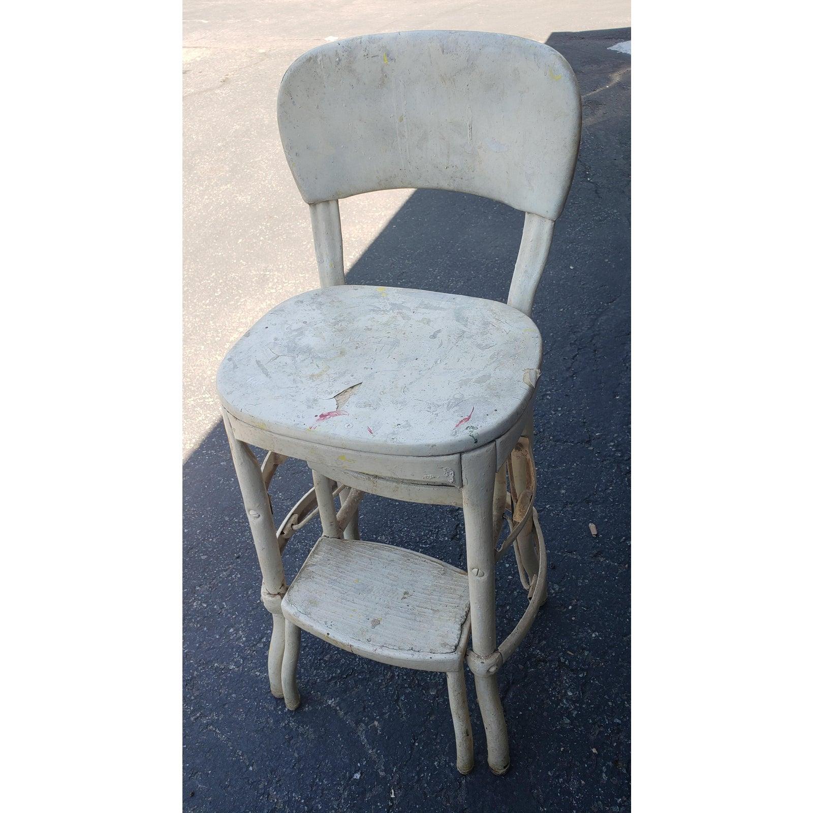 Metal Vintage Cosco Step Stool Counter Chair, Circa 1950s For Sale