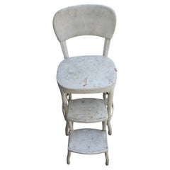Sedia da banco con sgabello Cosco vintage, circa anni '50