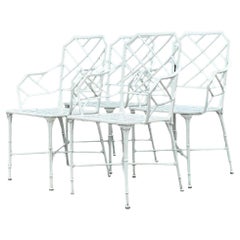 Vintage Costal Brown Jordan “Calcutta” Cast Aluminum Dining Chairs - Set of 4
