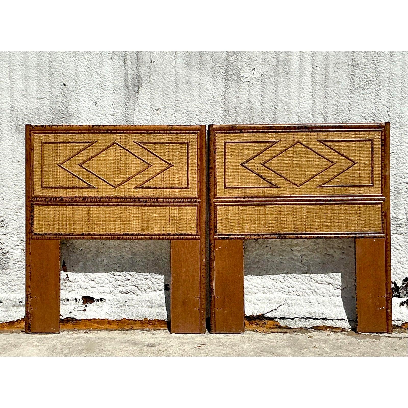 Testiere gemelle in bambù Costal Diamond vintage - Una coppia 2