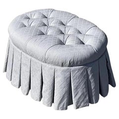 Vintage Costal Diamond Jacquard Tufted Ottoman Vintage Costal Diamond Jacquard Tufted Ottoman