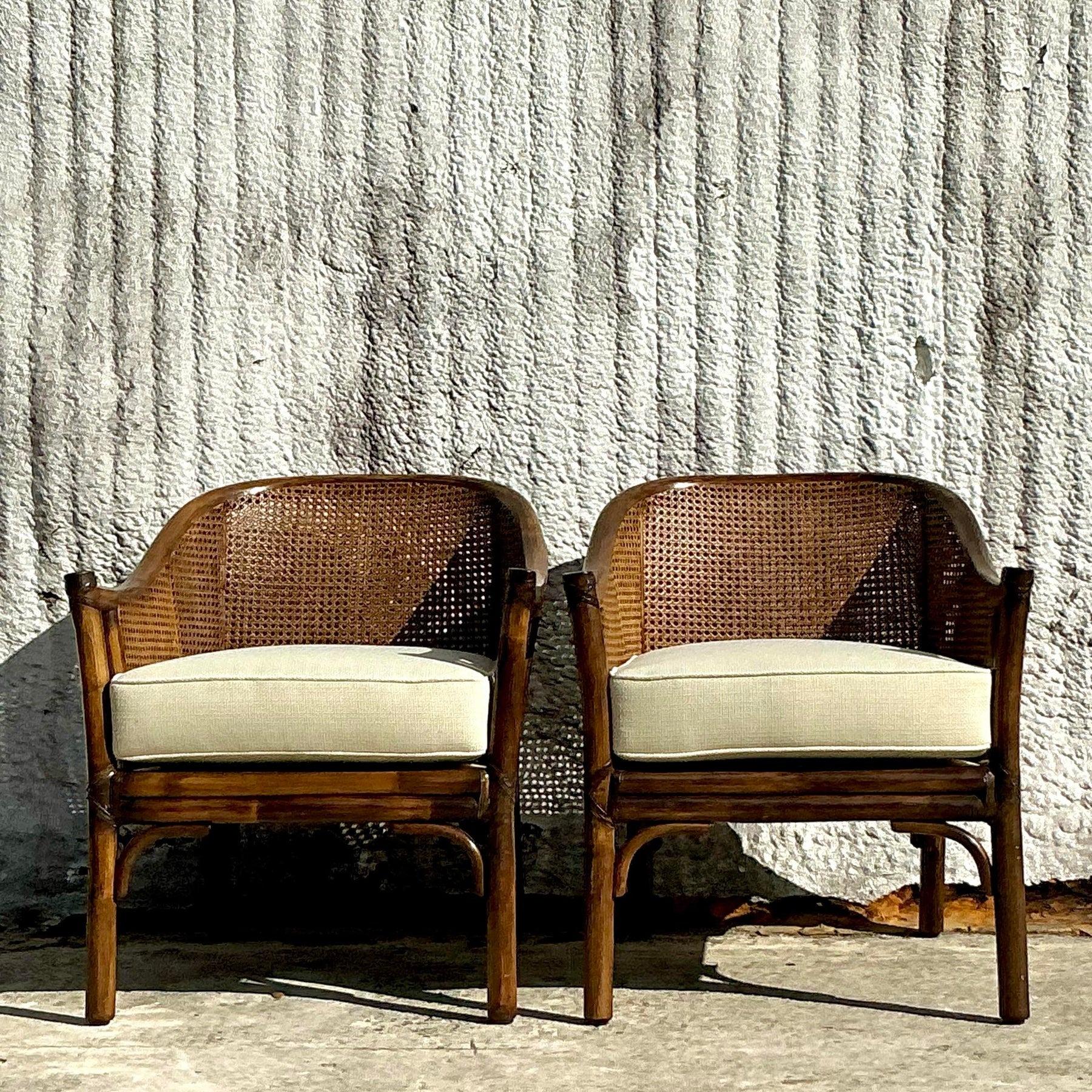 Vintage Costal McGuire Cane Lounge Chairs - a Pair 1
