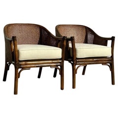 Vintage Costal McGuire Cane Lounge Chairs - a Pair