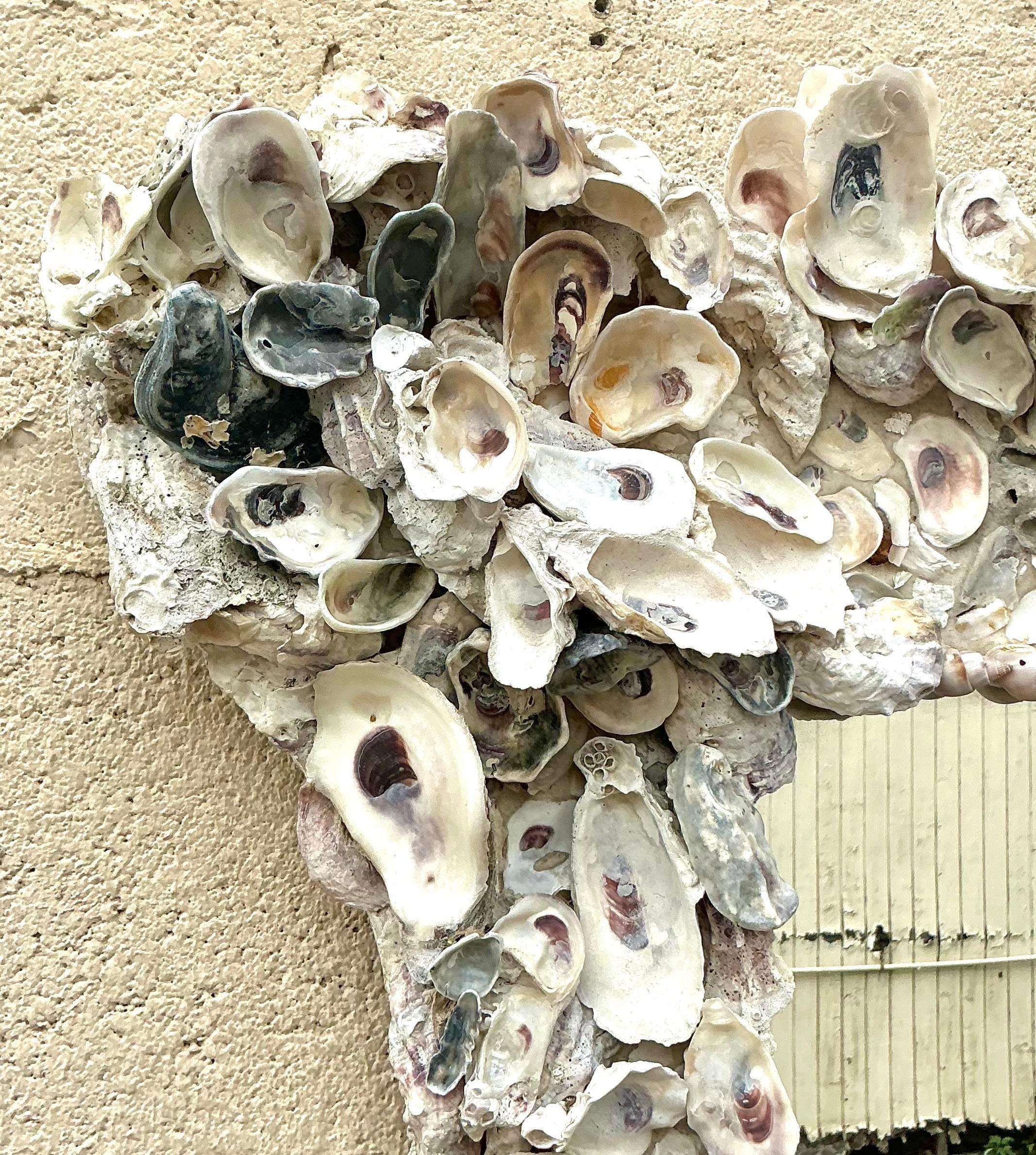 XX secolo Specchio Monumentale Costal d'epoca con conchiglia d'ostrica in vendita