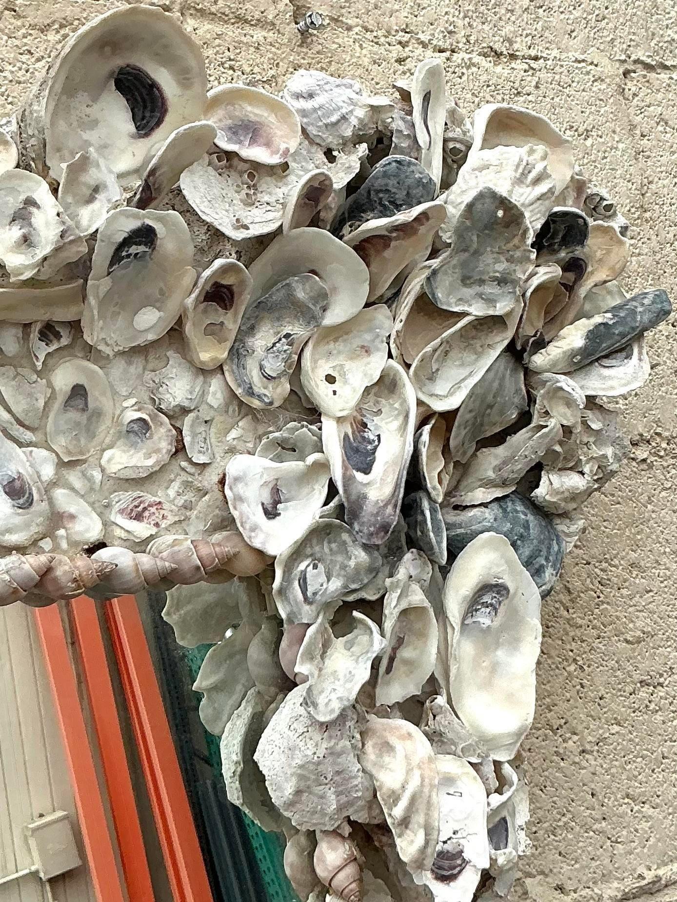 Specchio Monumentale Costal d'epoca con conchiglia d'ostrica in vendita 2