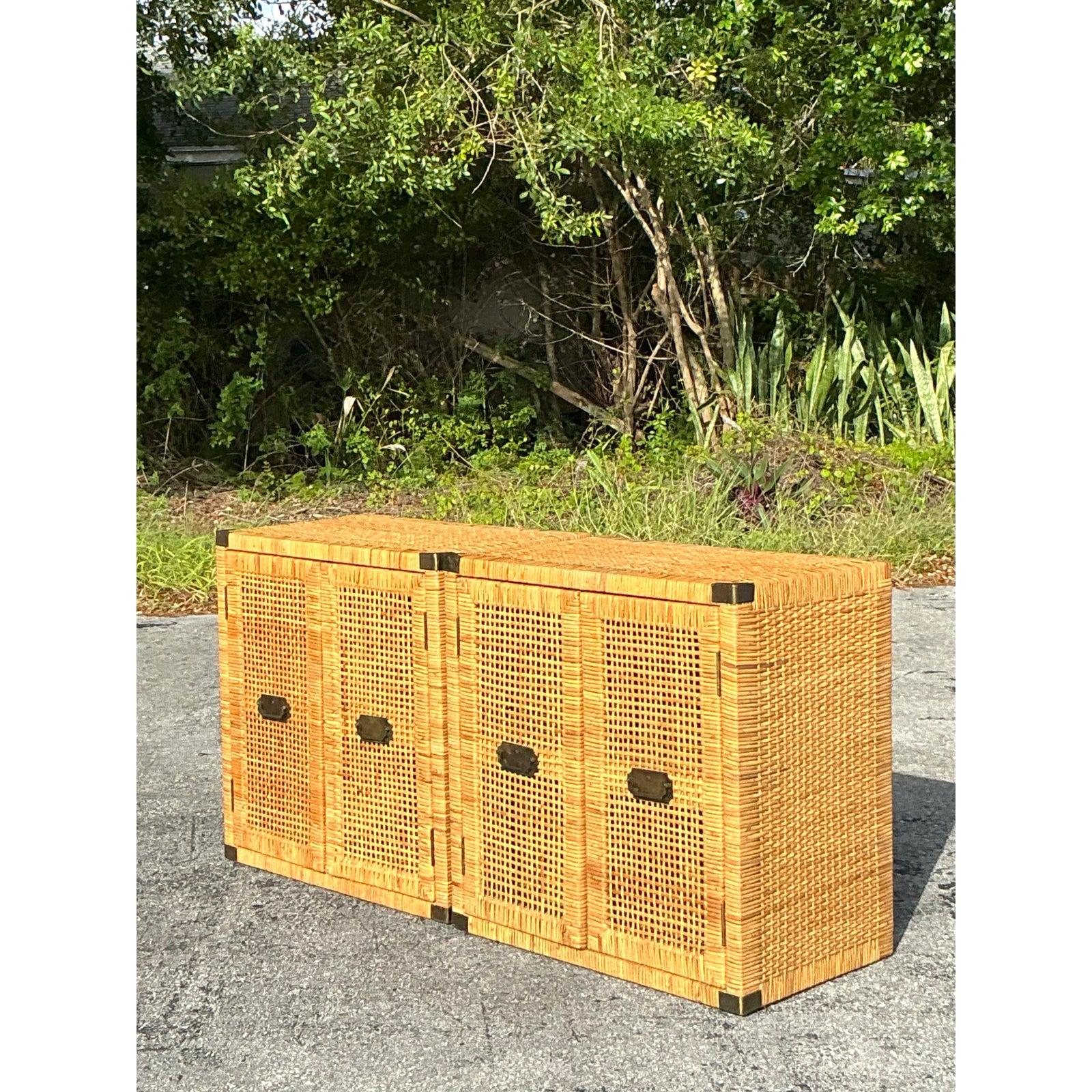 Armadietti in rattan da forno Costal d'epoca - Una coppia in vendita 4