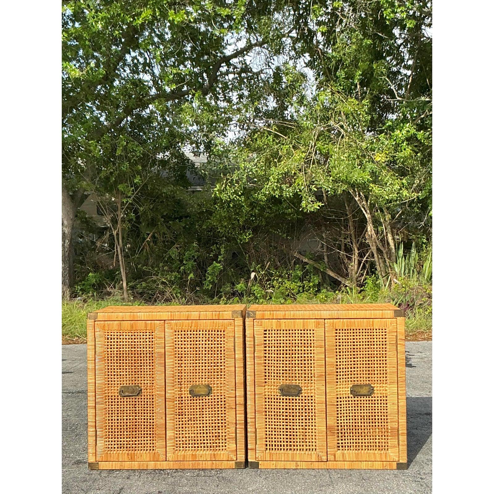 Armadietti in rattan da forno Costal d'epoca - Una coppia in vendita 5
