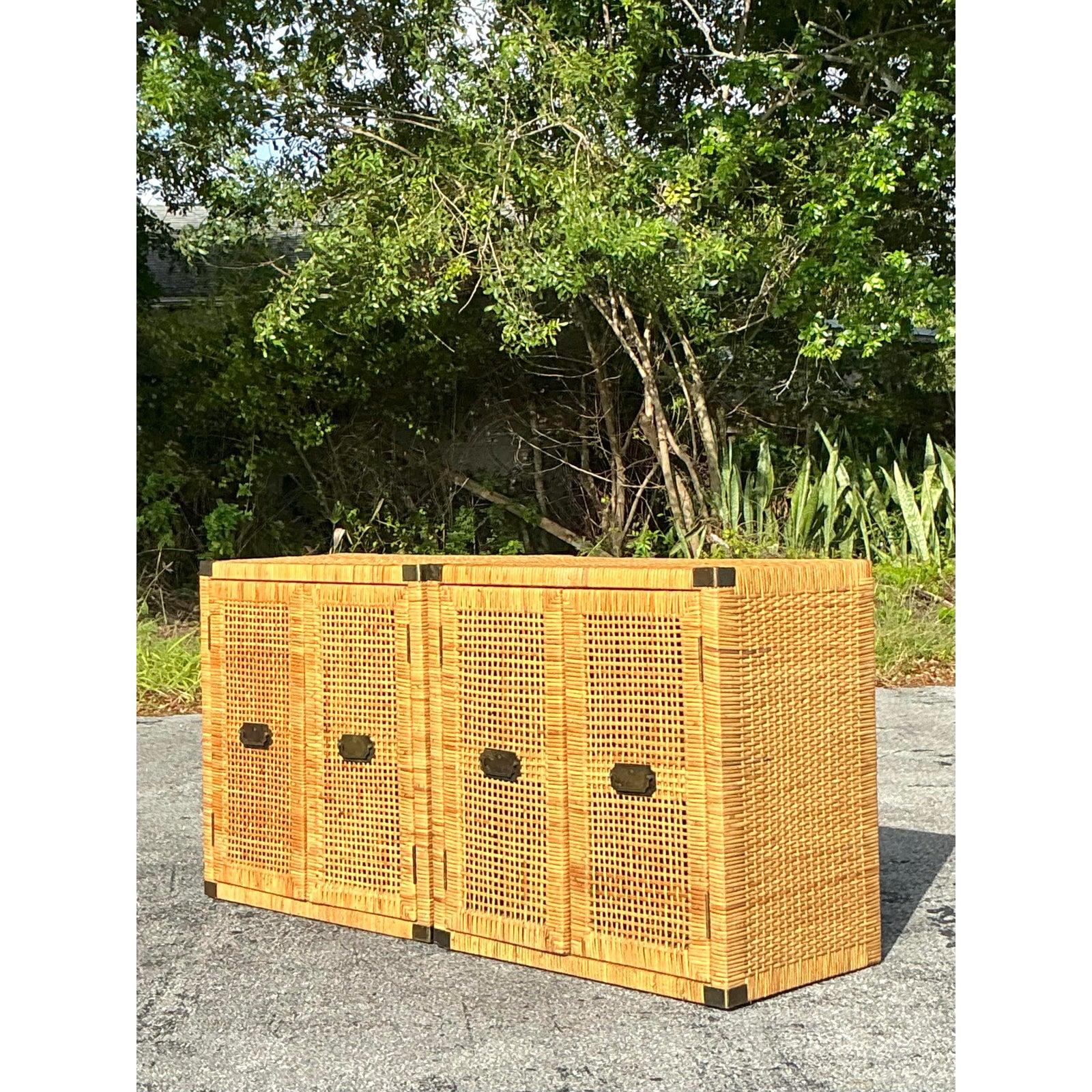 XX secolo Armadietti in rattan da forno Costal d'epoca - Una coppia in vendita