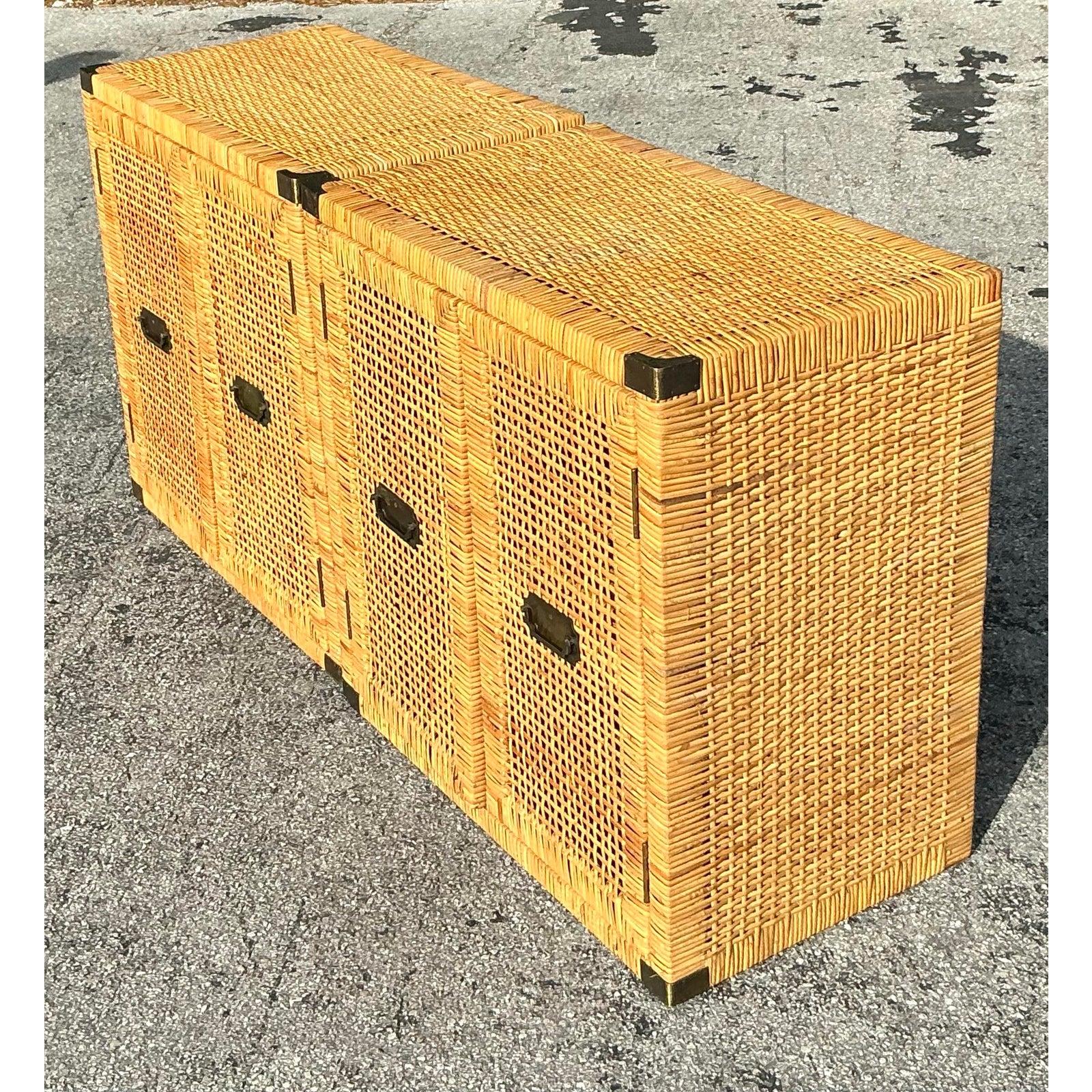 Armadietti in rattan da forno Costal d'epoca - Una coppia in vendita 2