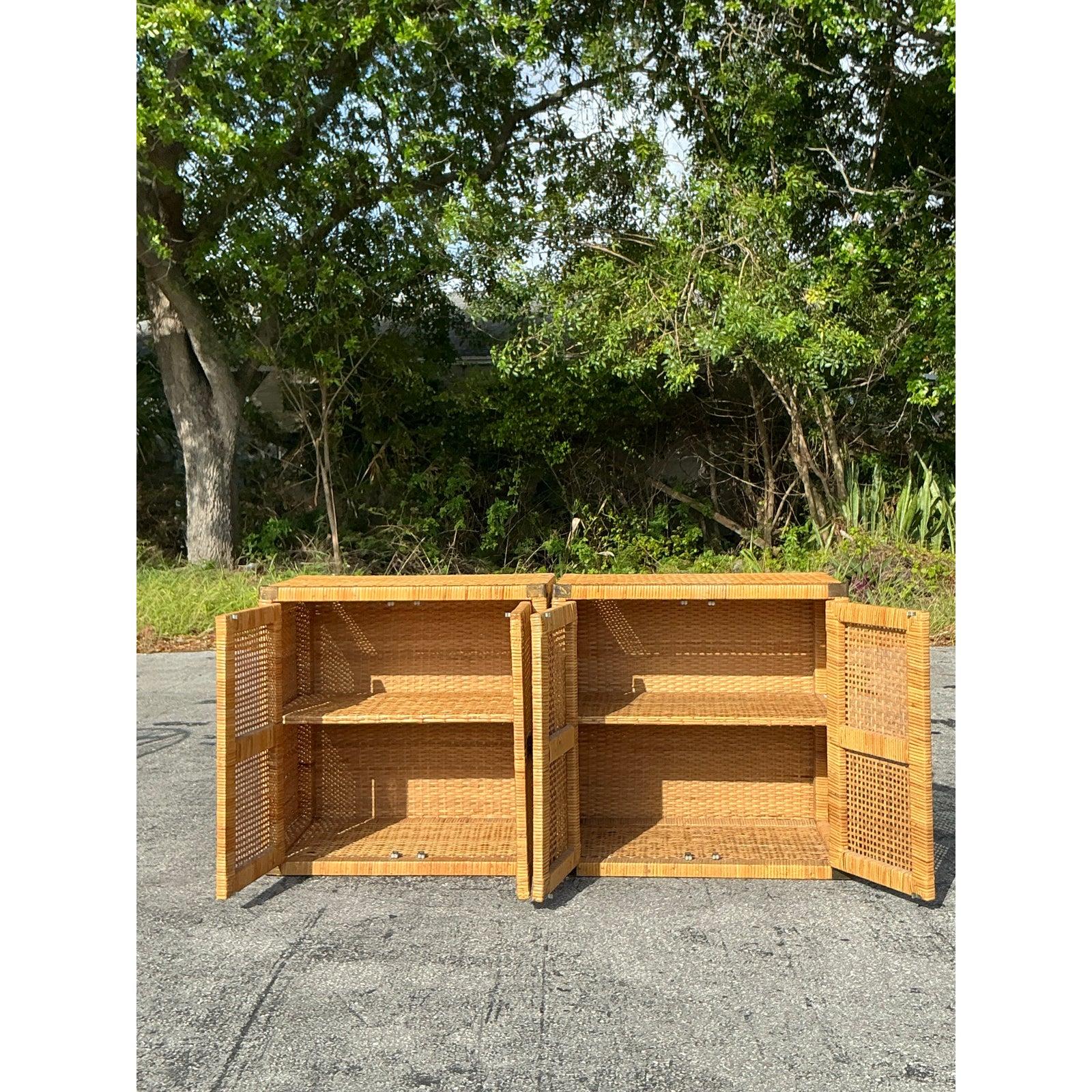 Armadietti in rattan da forno Costal d'epoca - Una coppia in vendita 3