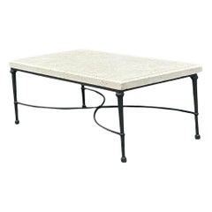 Vintage Costal Shell Stone Coffee Table