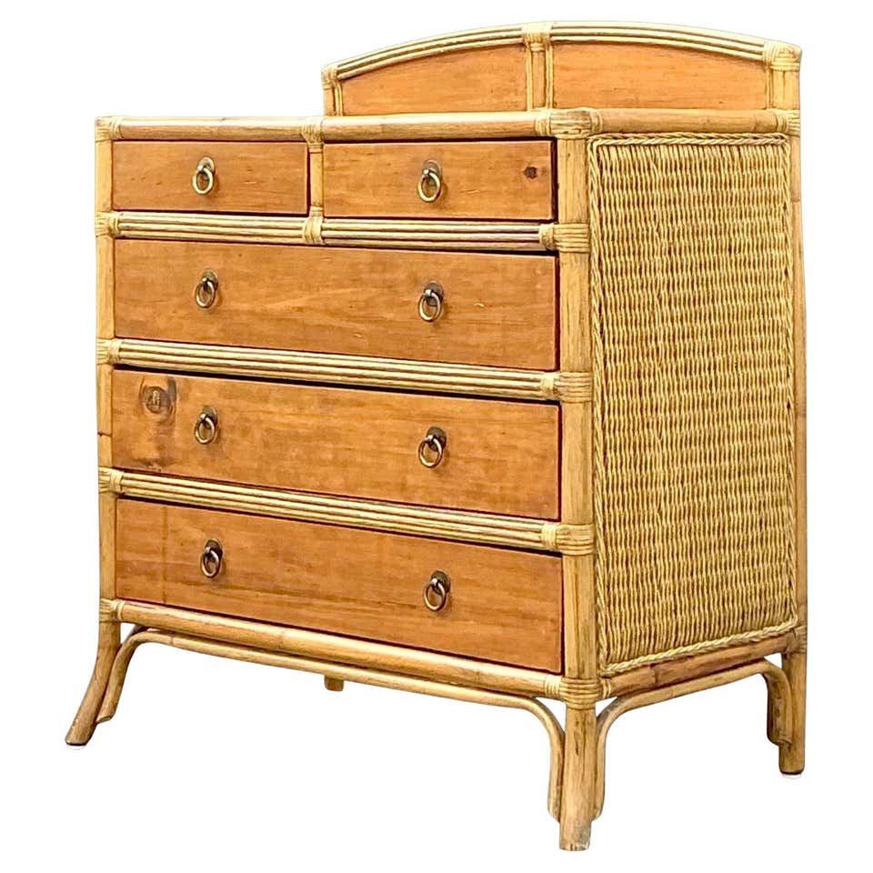 Natural Rattan Chest of Drawers For Sale at 1stDibs