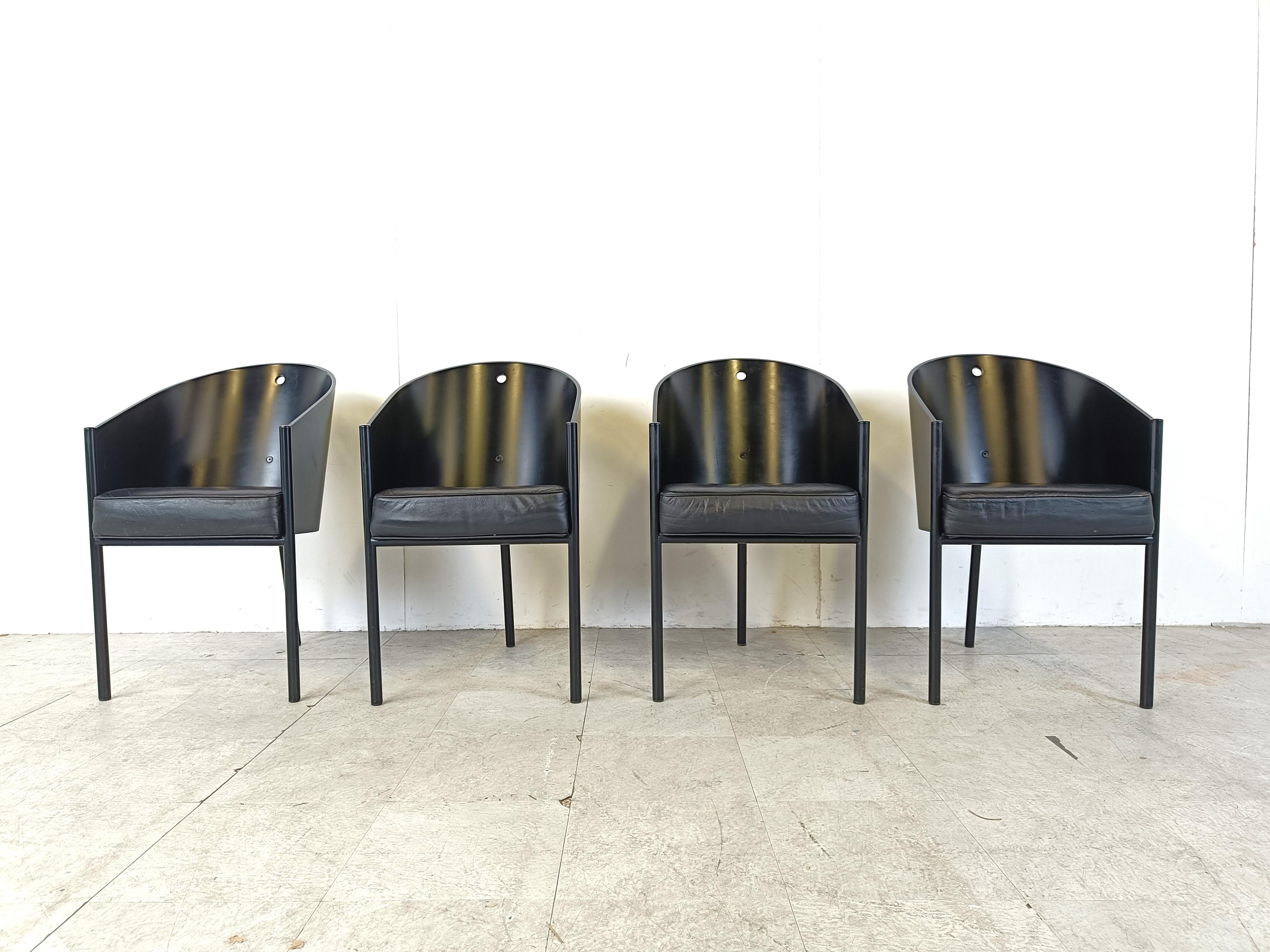 French Vintage Costes Chairs by Philippe Starck for Aleph, Set of 4