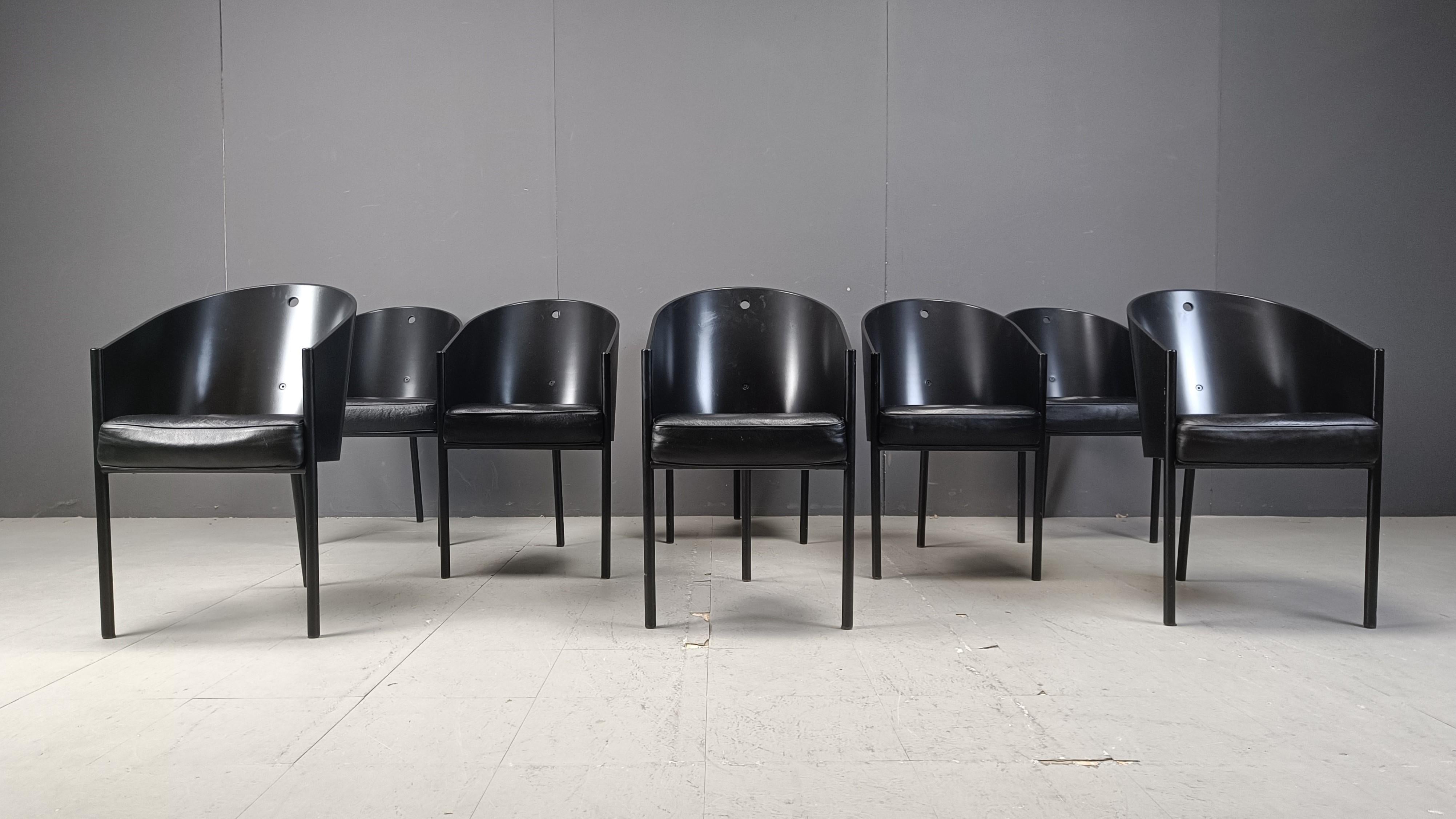 Late 20th Century Vintage Costes Chairs by Philippe Starck for Aleph, Set of 8