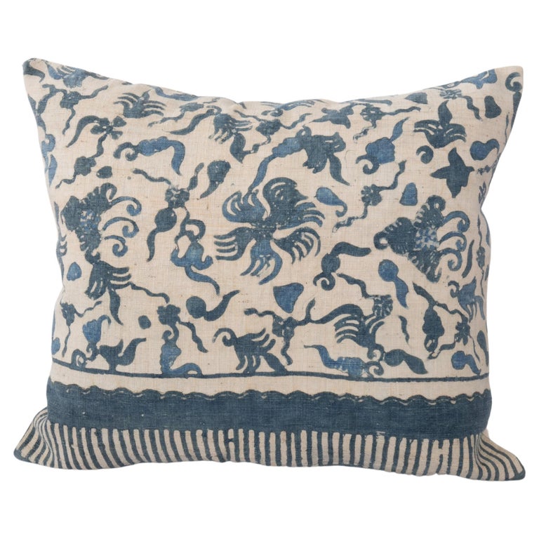 Vintage Cotton Batik Pillow Cover, 1970s/80s For Sale at 1stDibs