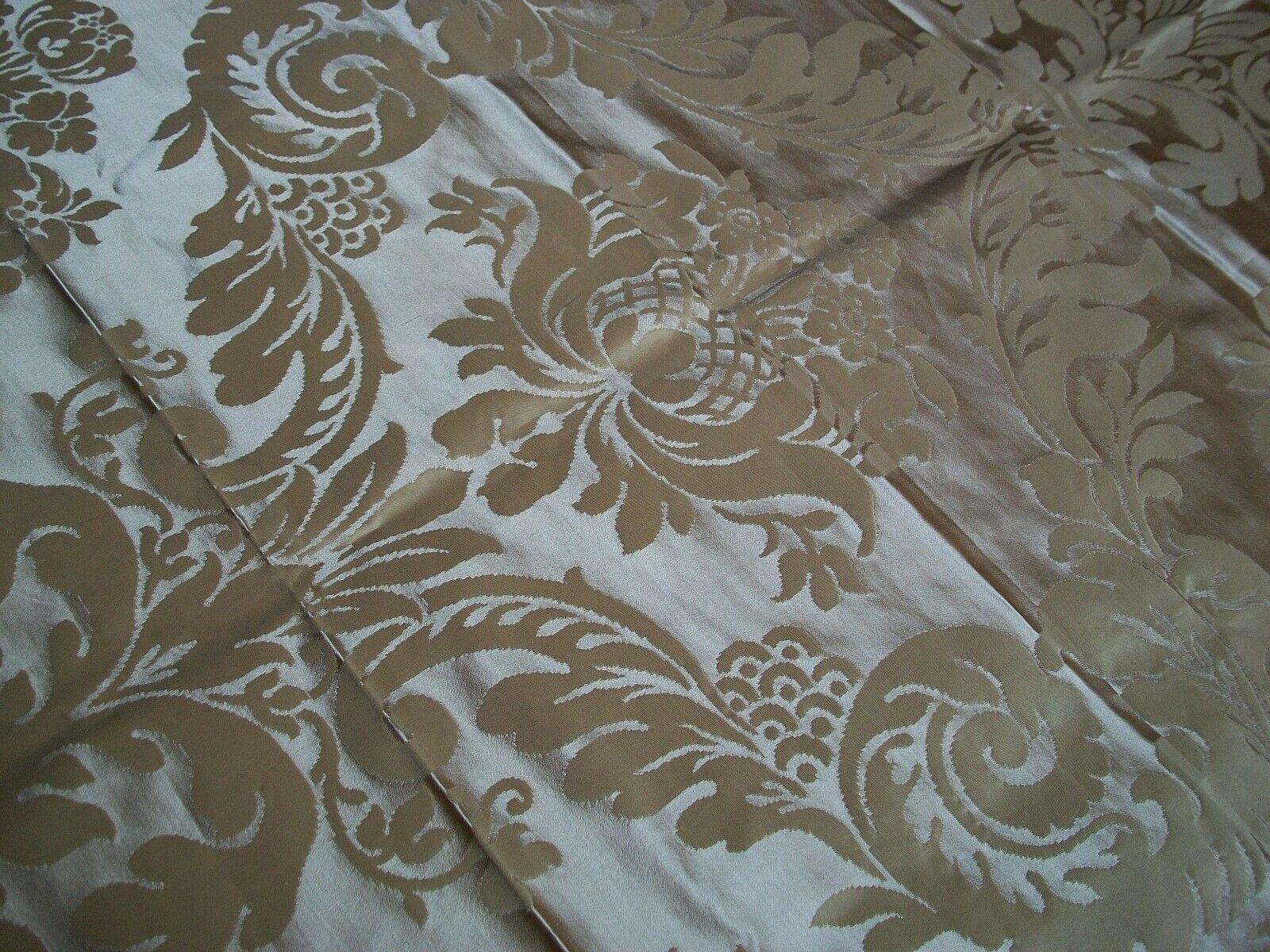 20th Century Vintage Cotton Blend Damask Fabric Remnant, Satin Finish, C.1980's For Sale