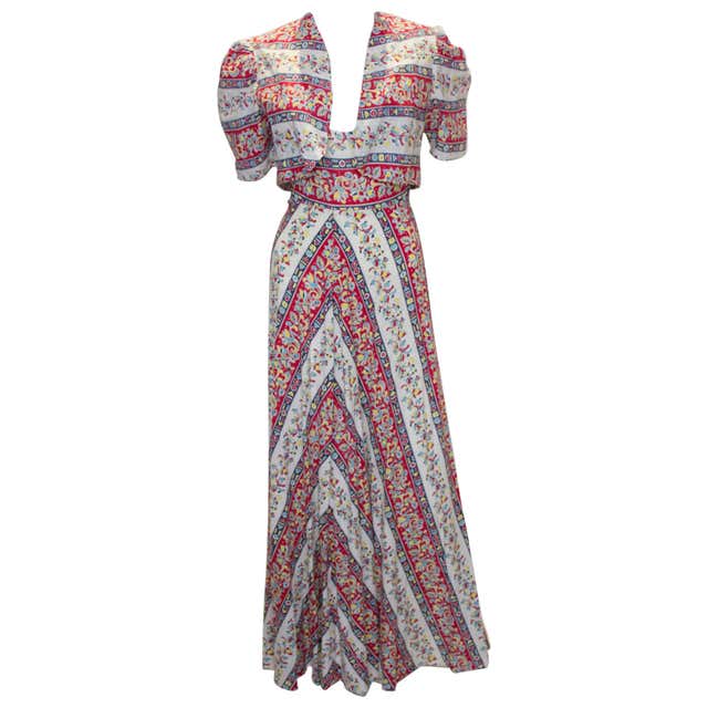 Vintage 1970s Berketex Floral Gown with Bolero For Sale at 1stDibs ...