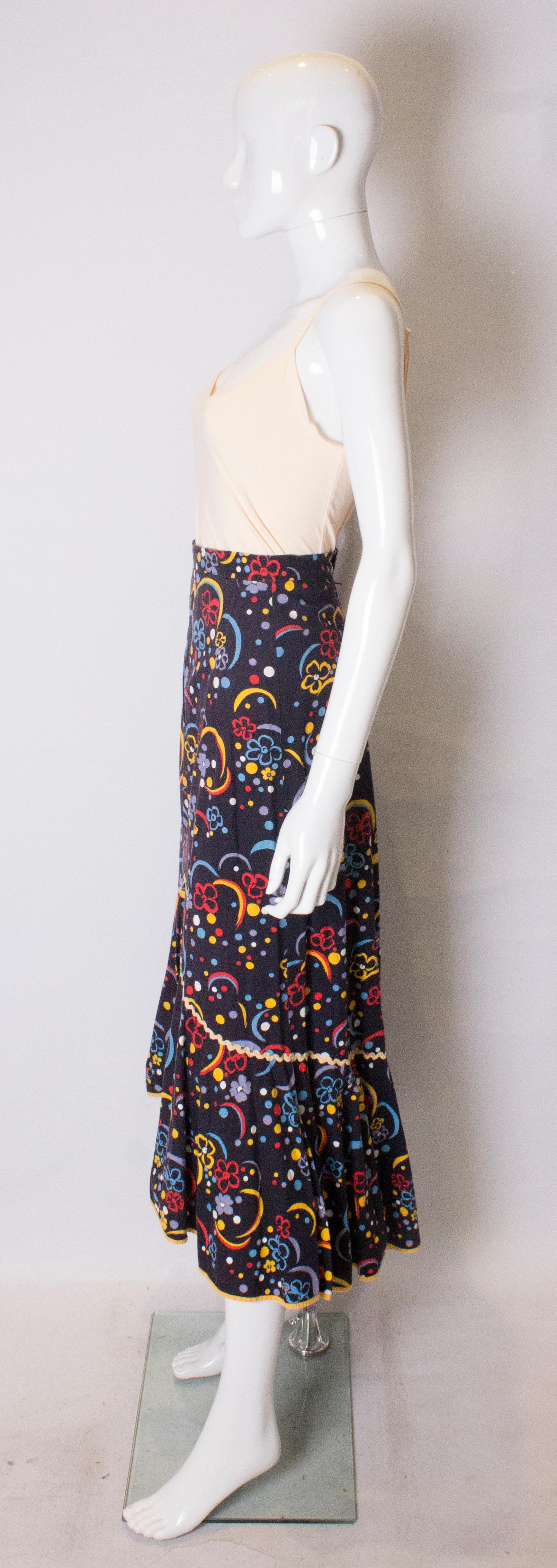 Women's Vintage Cotton Flamenco Style Skirt