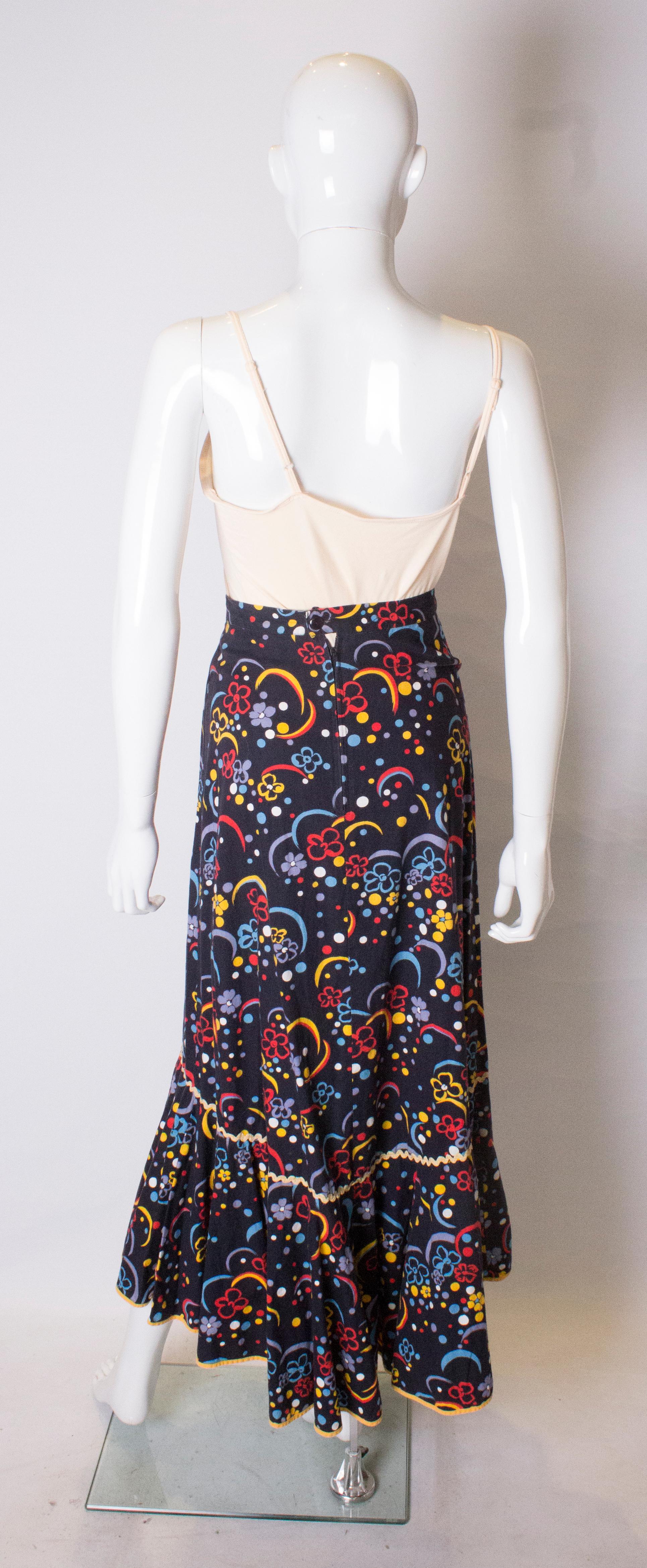 Vintage Cotton Flamenco Style Skirt 2