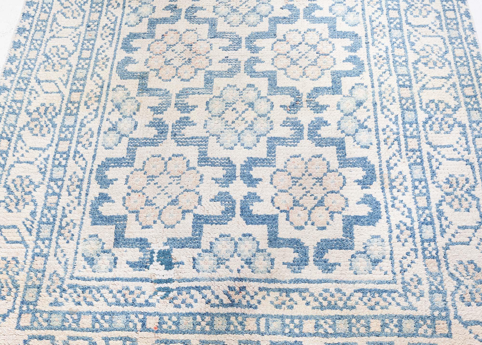 Hand-Knotted Vintage Cotton Indian Rug For Sale