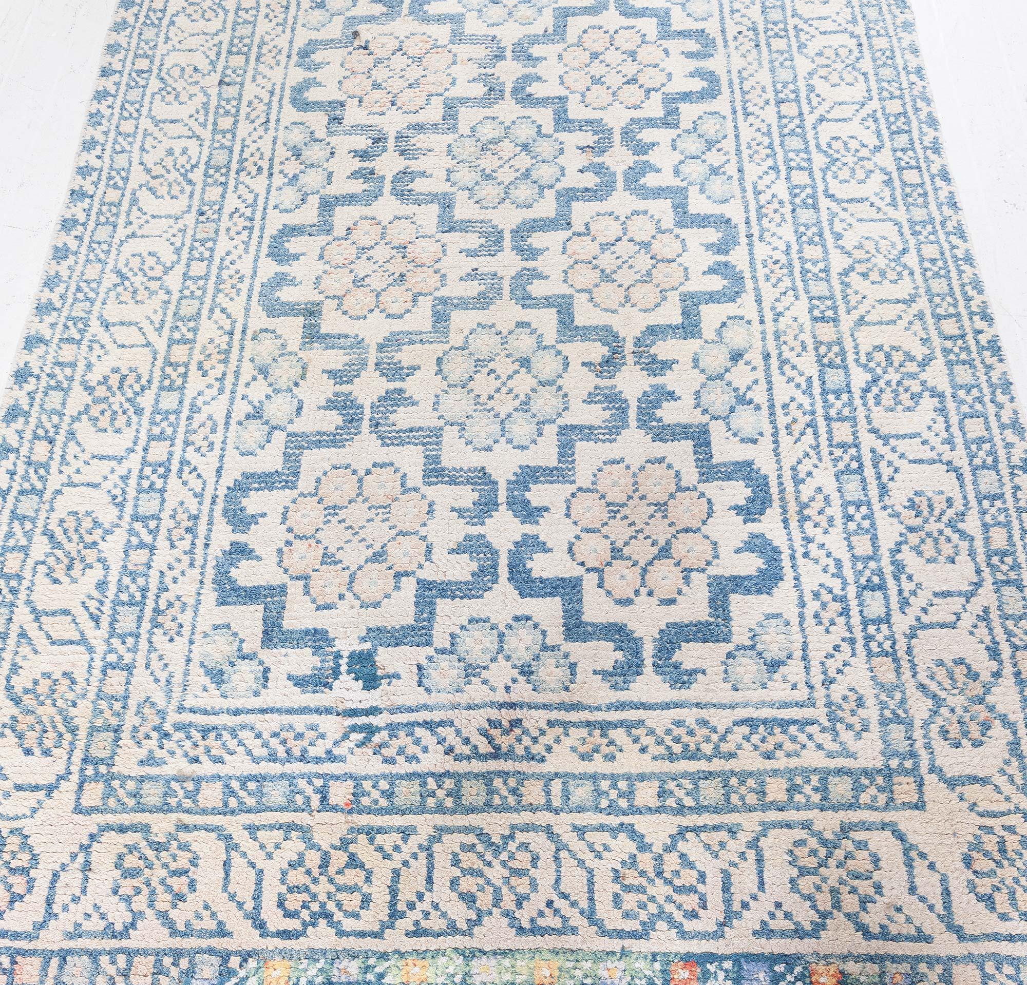 Hand-Knotted Vintage Cotton Indian Rug For Sale