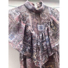 Vintage Cotton Maxi Dress in Brown