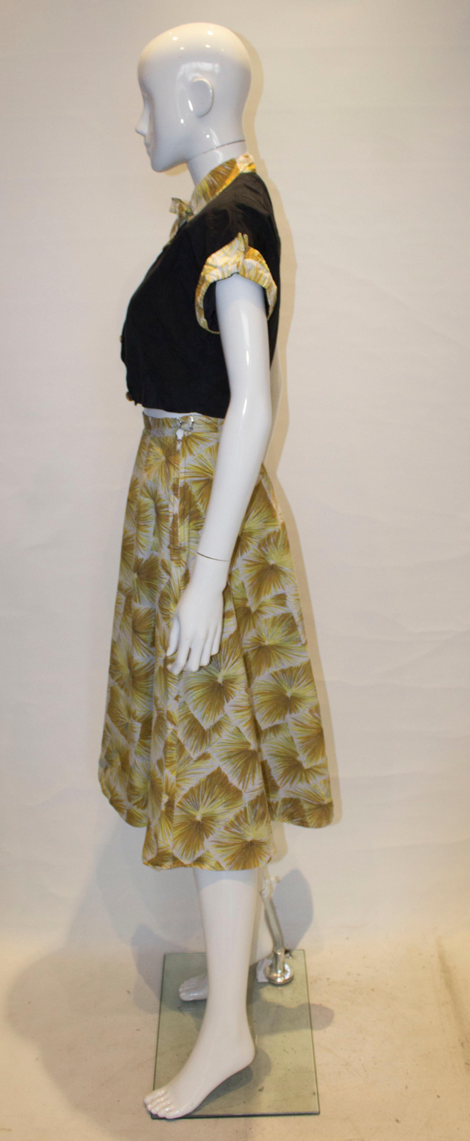 Women's Vintage Cotton Skirt and Top For Sale