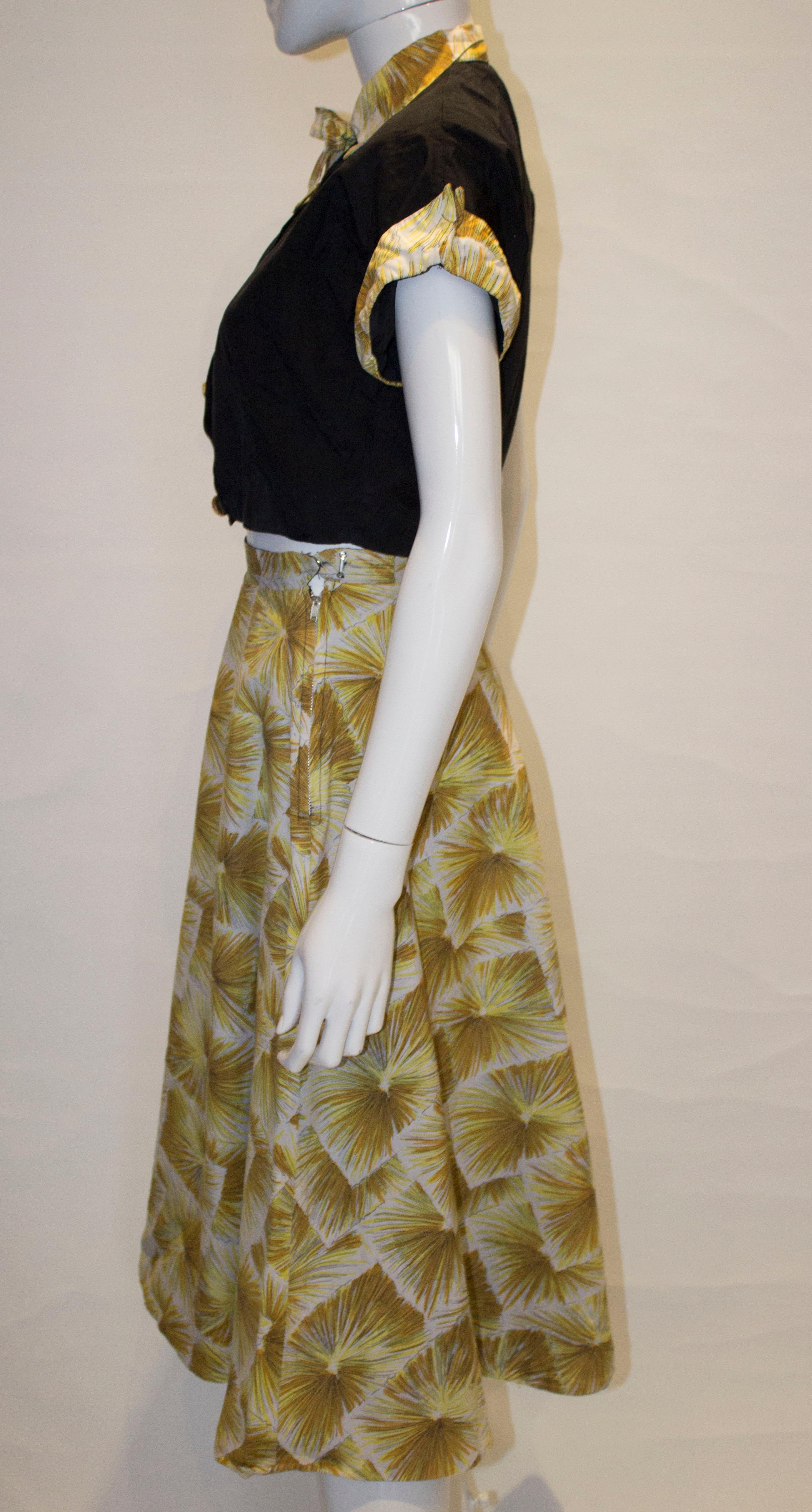 Vintage Cotton Skirt and Top For Sale 1