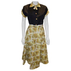 Falda y top de algodón vintage