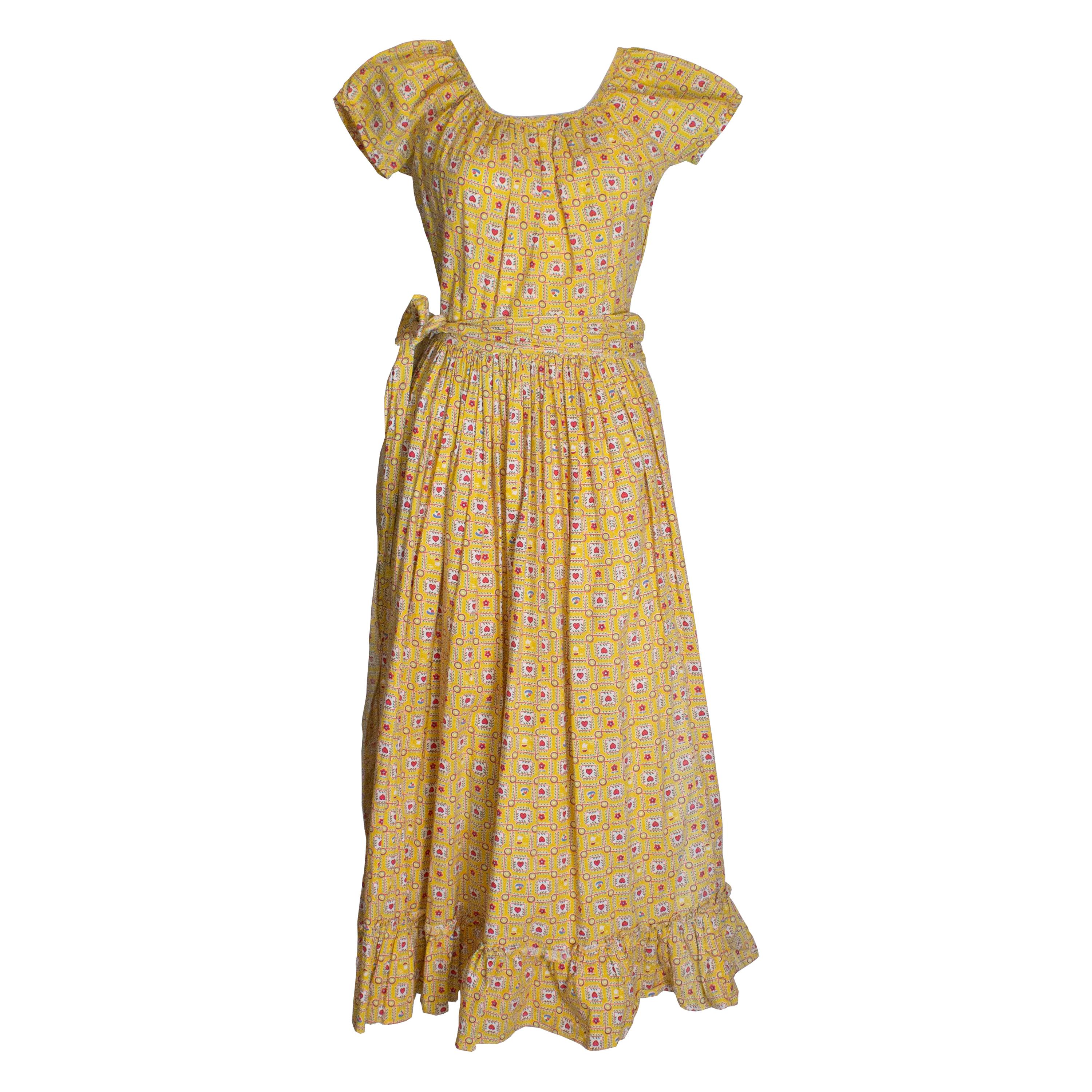 Vintage Cotton Summer Gown For Sale