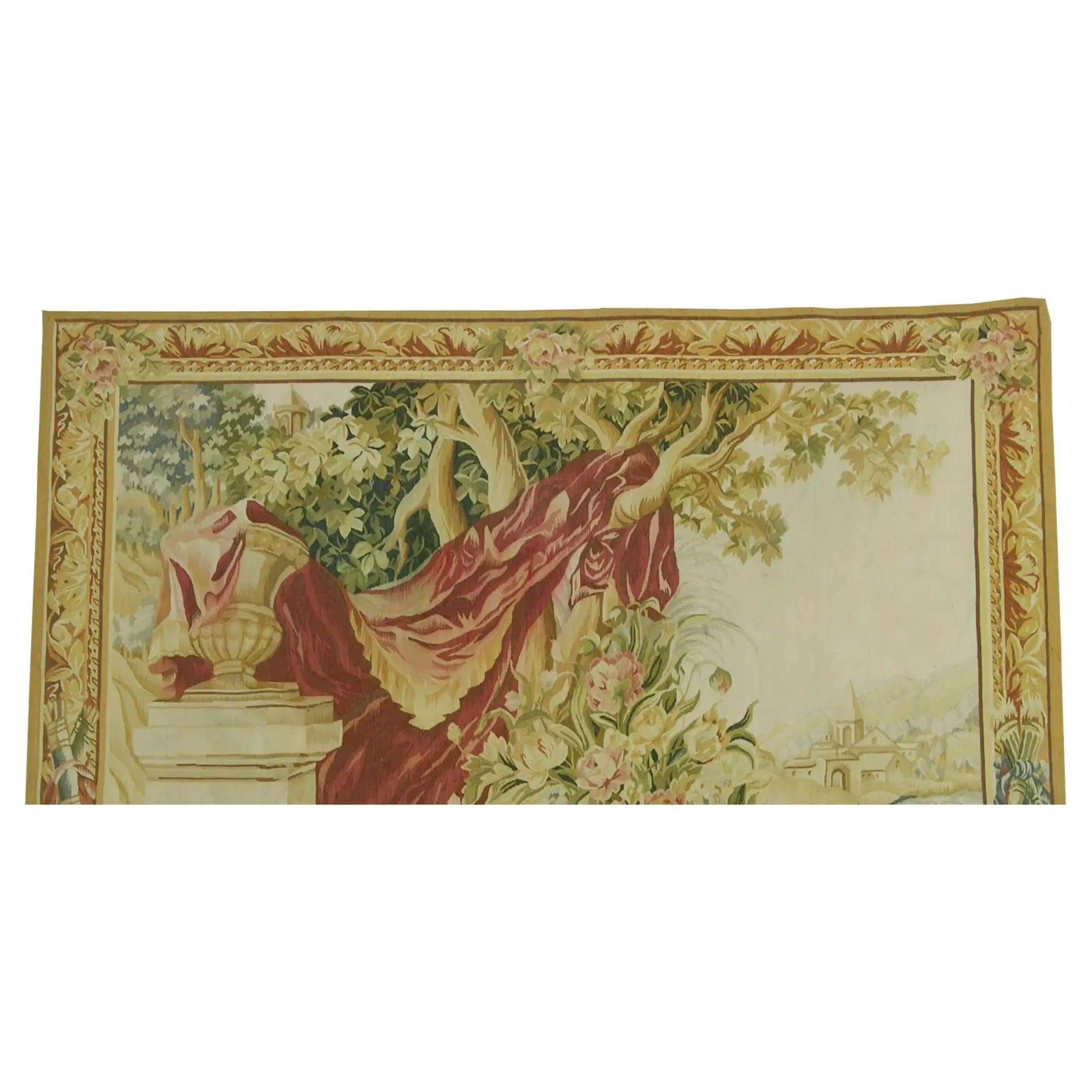 Baumwoll-Wolle-Wandteppich mit Blumenmuster, 6X5.10 (Empire) im Angebot